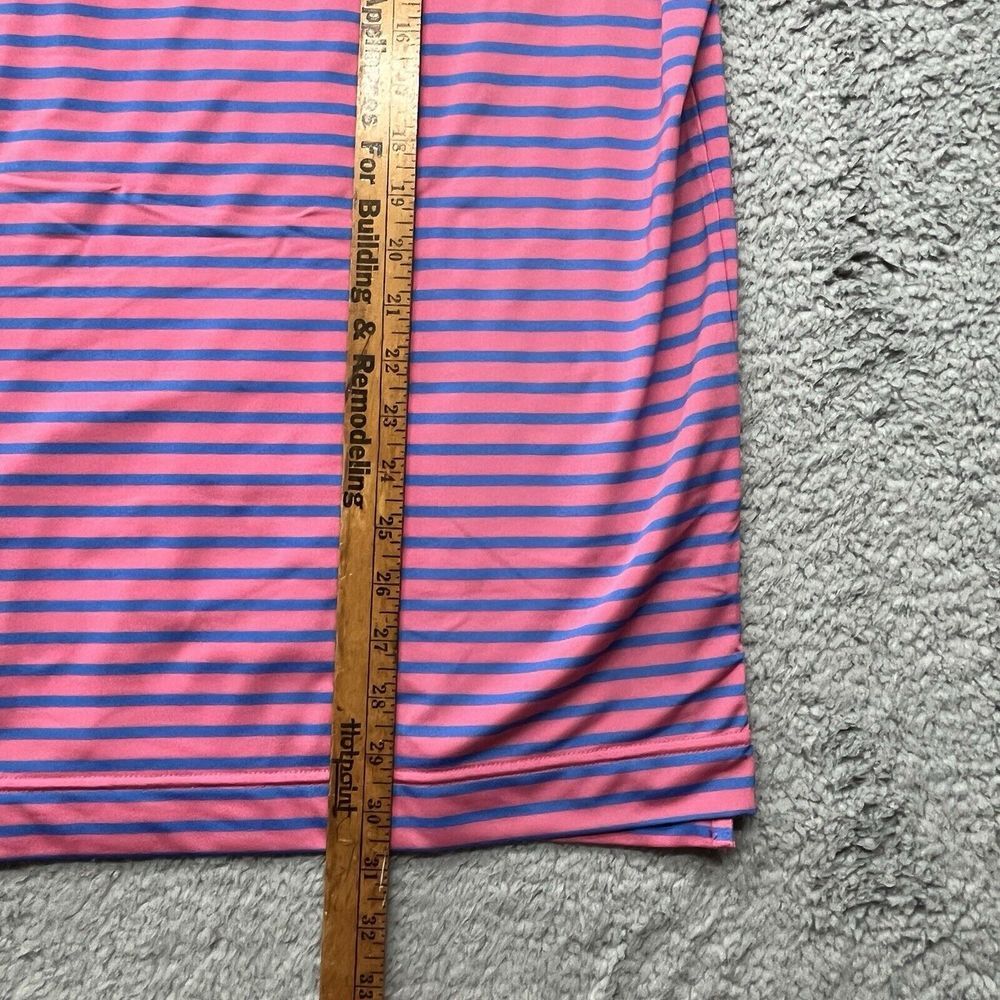 FootJoy Peformance Polo Mens M Stretch Golf Shirt‎ Pink w/ Blue Stripes - Picture 7 of 7